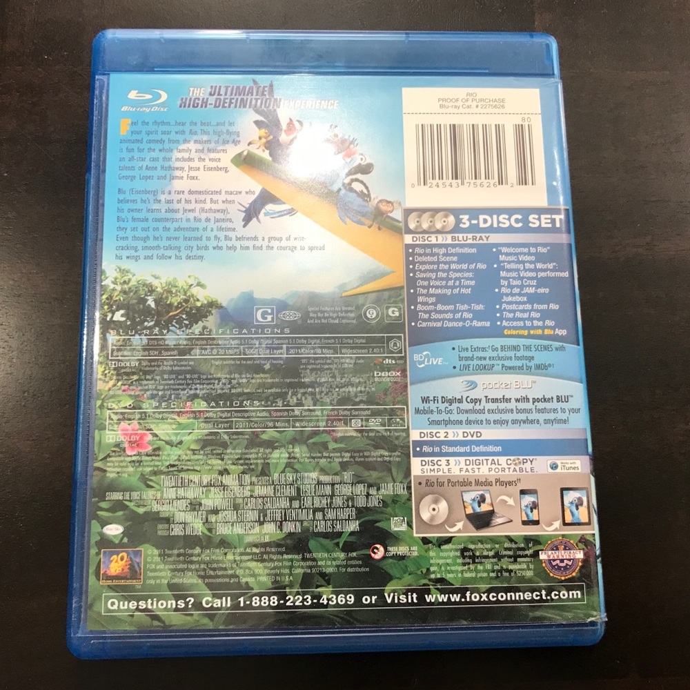 “RIO” Blu-ray Movie - Picture 5 of 6